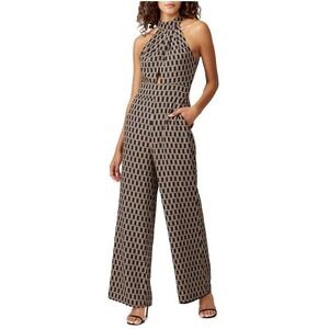 Louna Geometric Print‎ Halterneck Jumpsuit Size S